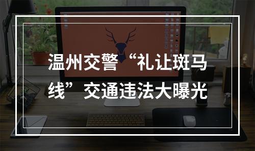 温州交警“礼让斑马线”交通违法大曝光