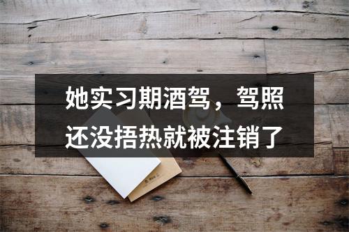她实习期酒驾，驾照还没捂热就被注销了