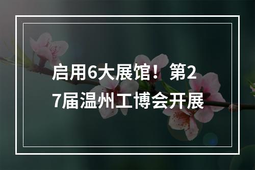 启用6大展馆！第27届温州工博会开展