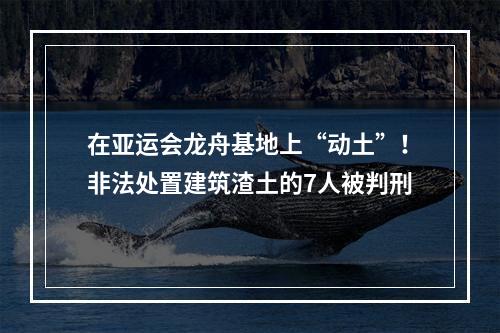 在亚运会龙舟基地上“动土”！非法处置建筑渣土的7人被判刑