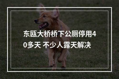 东瓯大桥桥下公厕停用40多天 不少人露天解决