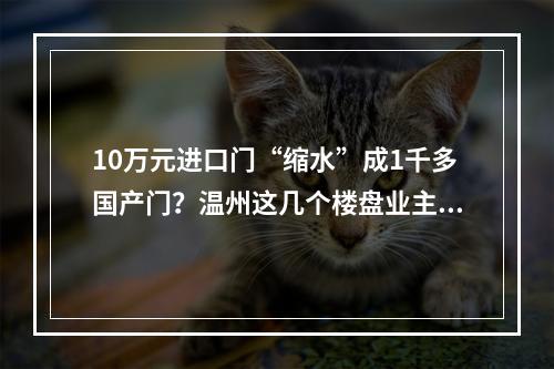 10万元进口门“缩水”成1千多国产门？温州这几个楼盘业主怒了！还有更离谱 ...