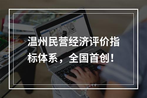 温州民营经济评价指标体系，全国首创！