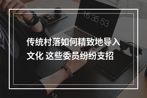 传统村落如何精致地导入文化 这些委员纷纷支招