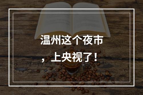 温州这个夜市，上央视了！