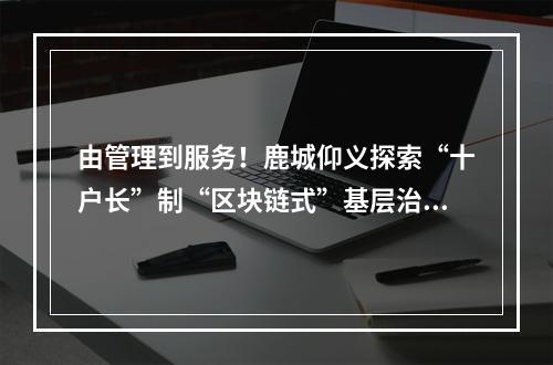 由管理到服务！鹿城仰义探索“十户长”制“区块链式”基层治理新模式