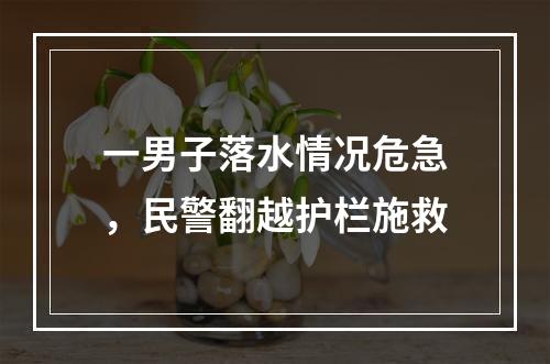 一男子落水情况危急，民警翻越护栏施救