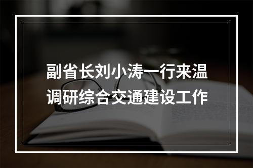 副省长刘小涛一行来温调研综合交通建设工作