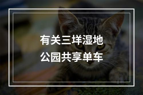 有关三垟湿地公园共享单车