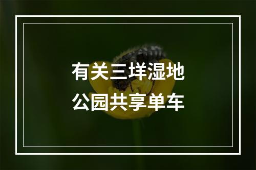 有关三垟湿地公园共享单车