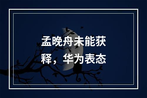 孟晚舟未能获释，华为表态