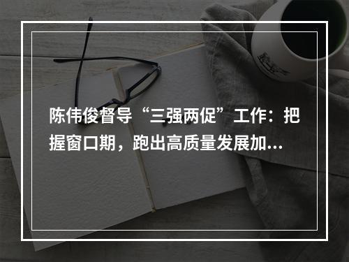 陈伟俊督导“三强两促”工作：把握窗口期，跑出高质量发展加速度