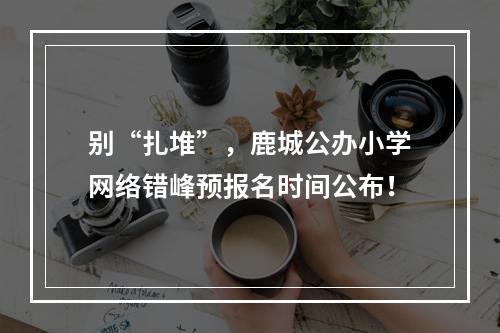 别“扎堆”，鹿城公办小学网络错峰预报名时间公布！