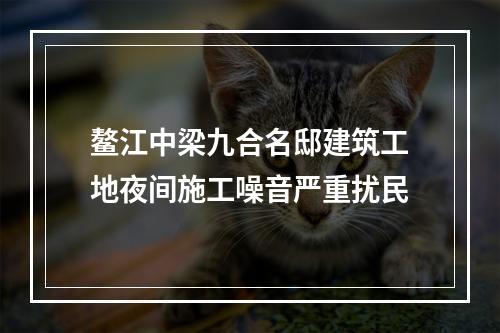 鳌江中梁九合名邸建筑工地夜间施工噪音严重扰民