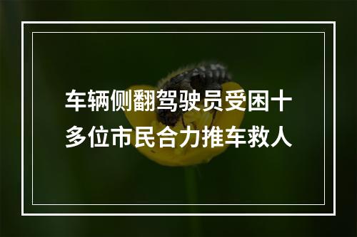 车辆侧翻驾驶员受困十多位市民合力推车救人
