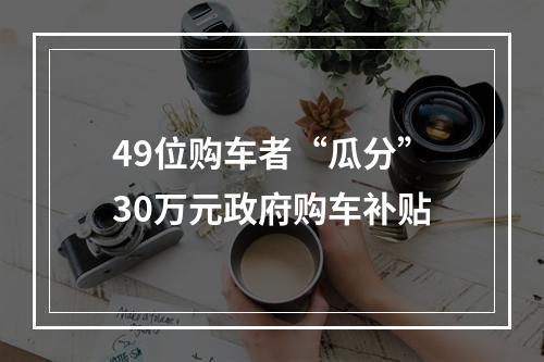 49位购车者“瓜分”30万元政府购车补贴