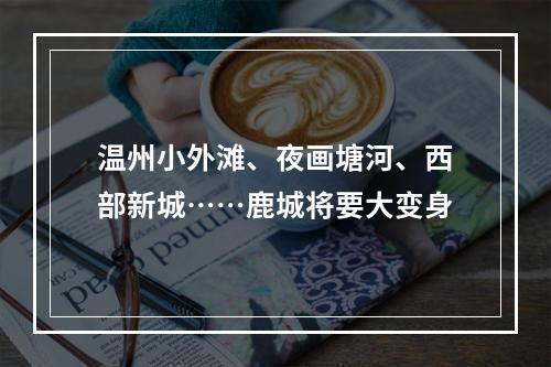 温州小外滩、夜画塘河、西部新城……鹿城将要大变身