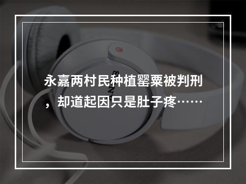 永嘉两村民种植罂粟被判刑，却道起因只是肚子疼……