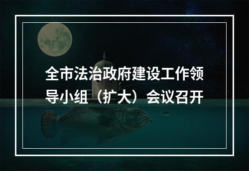 全市法治政府建设工作领导小组（扩大）会议召开