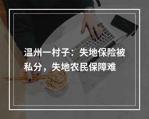 温州一村子：失地保险被私分，失地农民保障难