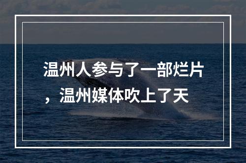 温州人参与了一部烂片，温州媒体吹上了天