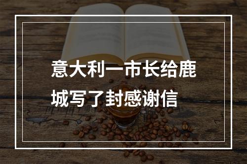意大利一市长给鹿城写了封感谢信