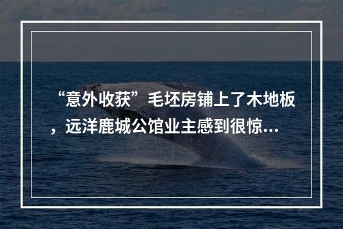 “意外收获”毛坯房铺上了木地板，远洋鹿城公馆业主感到很惊奇！