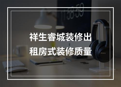 祥生睿城装修出租房式装修质量