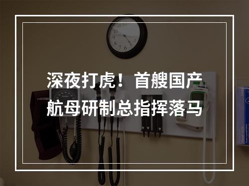 深夜打虎！首艘国产航母研制总指挥落马