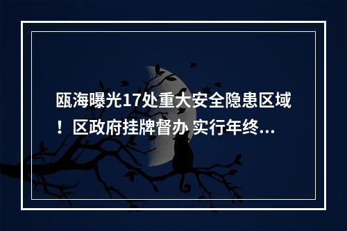 瓯海曝光17处重大安全隐患区域！区政府挂牌督办 实行年终考绩“一票否决”
