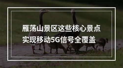 雁荡山景区这些核心景点实现移动5G信号全覆盖