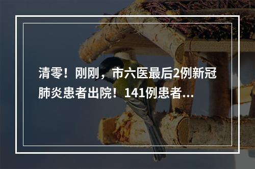 清零！刚刚，市六医最后2例新冠肺炎患者出院！141例患者全部治愈