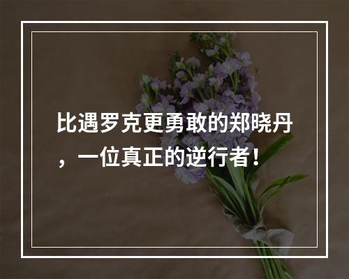 比遇罗克更勇敢的郑晓丹，一位真正的逆行者！