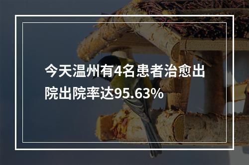 今天温州有4名患者治愈出院出院率达95.63%