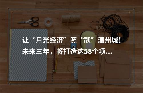让“月光经济”照“靓”温州城！未来三年，将打造这58个项目！