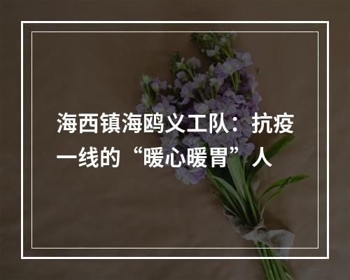 海西镇海鸥义工队：抗疫一线的“暖心暖胃”人