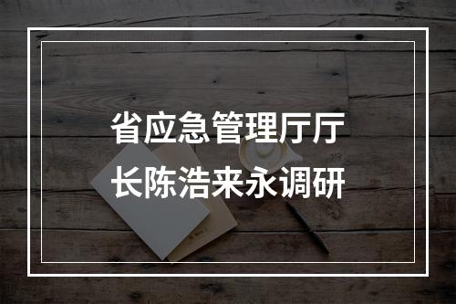 省应急管理厅厅长陈浩来永调研