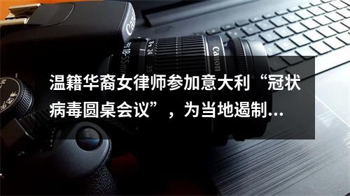 温籍华裔女律师参加意大利“冠状病毒圆桌会议”，为当地遏制疫情提建议