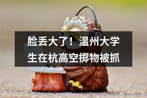 脸丢大了！温州大学生在杭高空掷物被抓