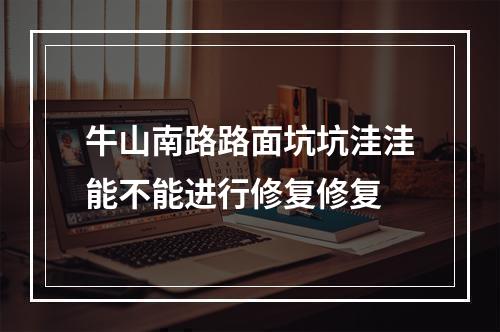 牛山南路路面坑坑洼洼能不能进行修复修复