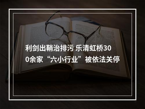 利剑出鞘治排污 乐清虹桥300余家“六小行业”被依法关停