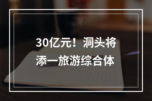 30亿元！洞头将添一旅游综合体