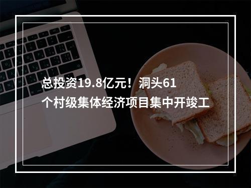 总投资19.8亿元！洞头61个村级集体经济项目集中开竣工