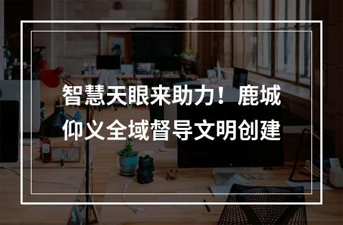 智慧天眼来助力！鹿城仰义全域督导文明创建
