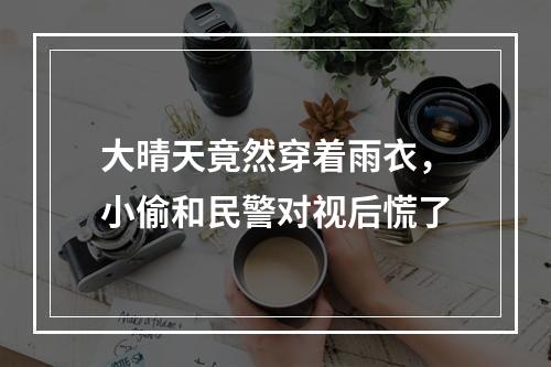 大晴天竟然穿着雨衣，小偷和民警对视后慌了