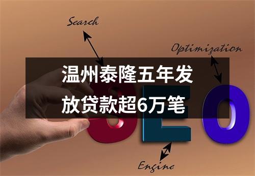 温州泰隆五年发放贷款超6万笔