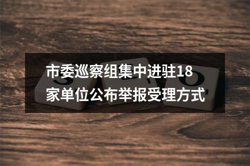 市委巡察组集中进驻18家单位公布举报受理方式