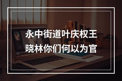 永中街道叶庆权王晓林你们何以为官