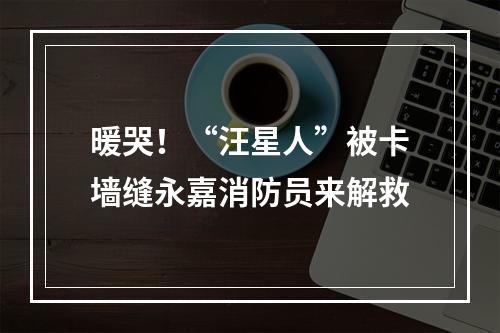 暖哭！“汪星人”被卡墙缝永嘉消防员来解救