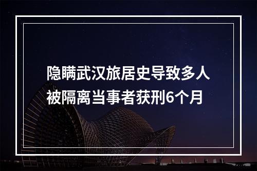 隐瞒武汉旅居史导致多人被隔离当事者获刑6个月